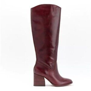 NEW Vince Camuto Leila 2 Knee High Boots Womens 7 Contemporary Burgundy Boho